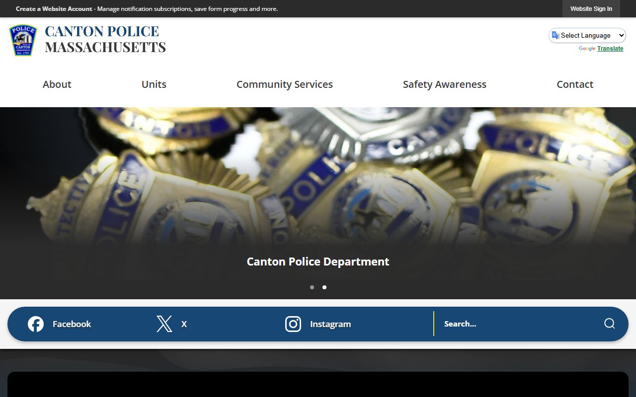 Canton Township Michigan bench warrants police department page