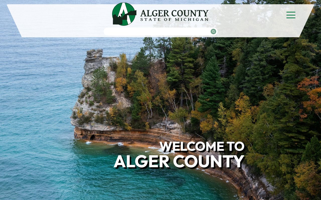 Alger County government website portal for bench warrant searches