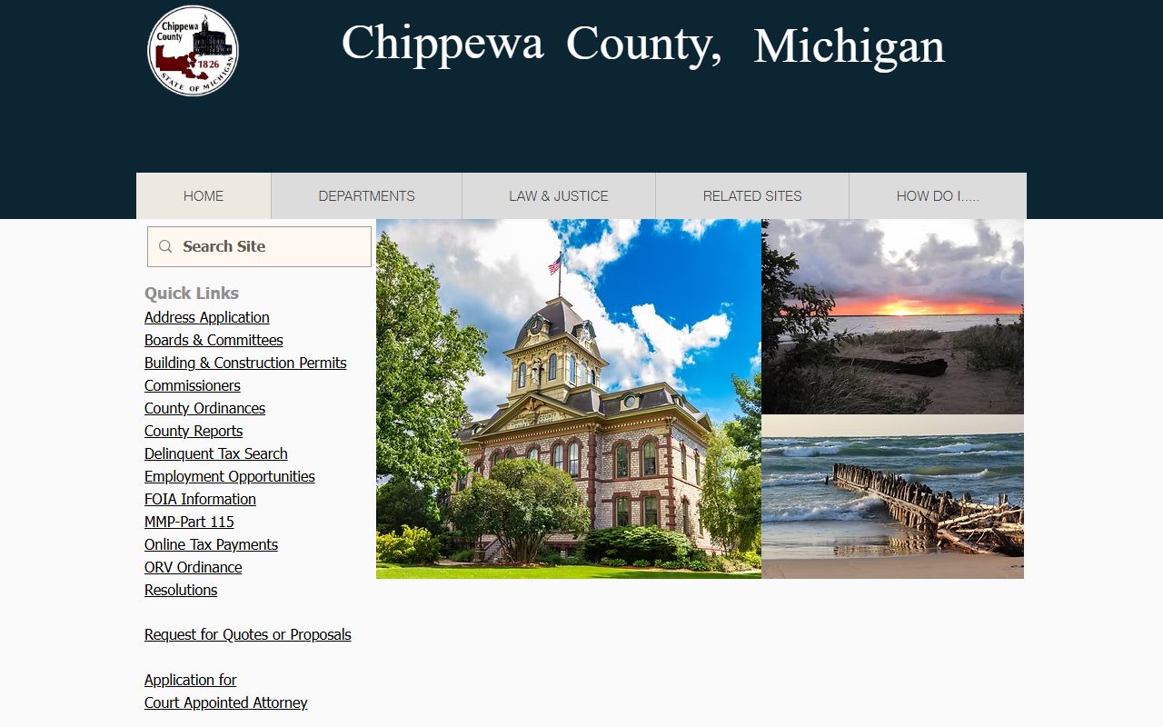 Chippewa County main portal for bench warrant searches
