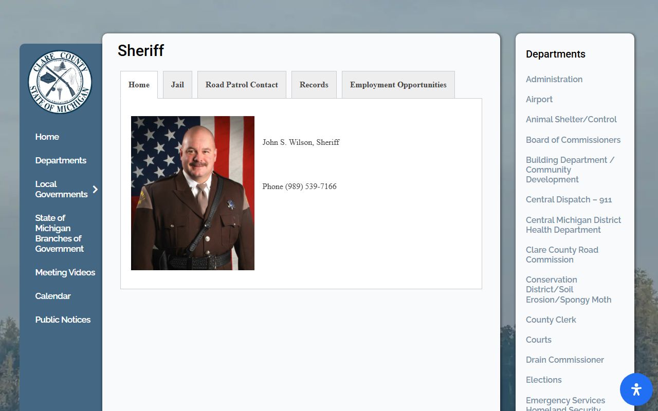 Clare County Sheriff office hours for bench warrant checks