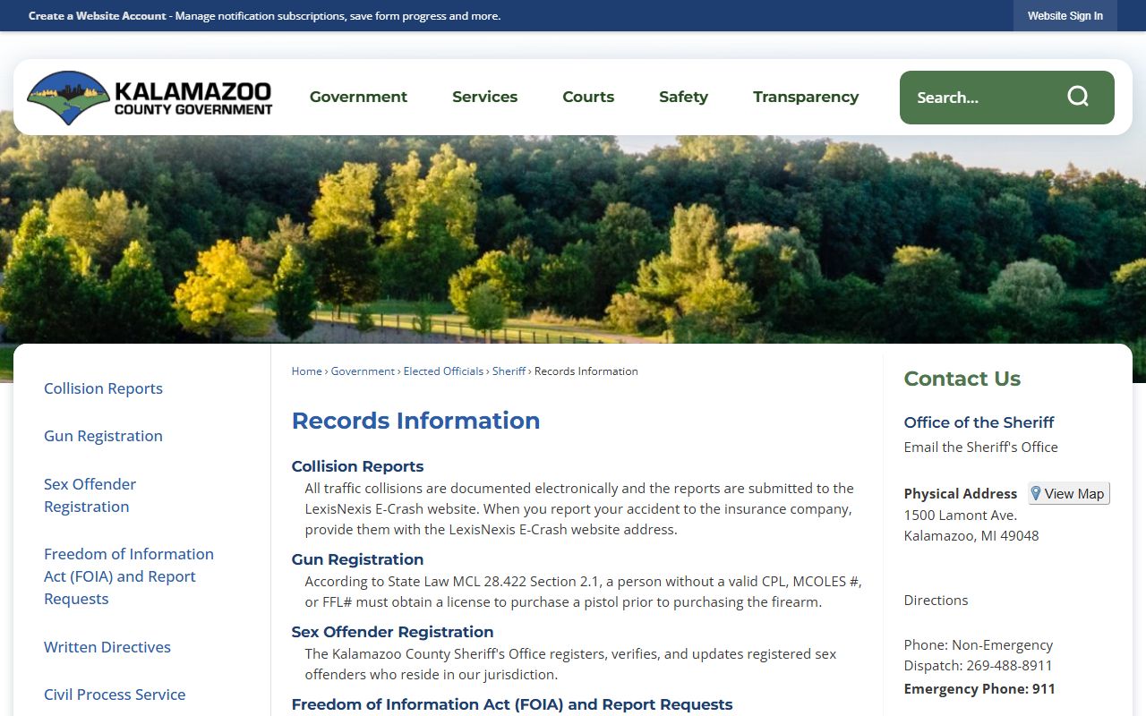 Kalamazoo County bench warrants records information page