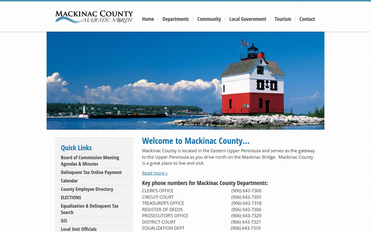 Mackinac County main portal for bench warrant resources