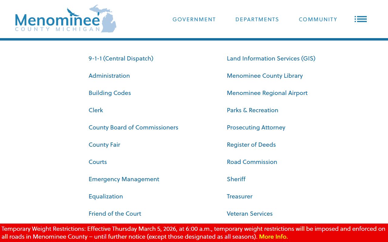 Menominee County Circuit Court for bench warrant filings