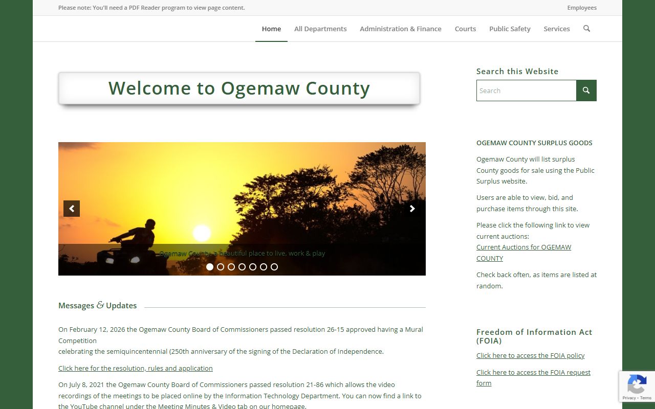 Ogemaw County website for bench warrant information