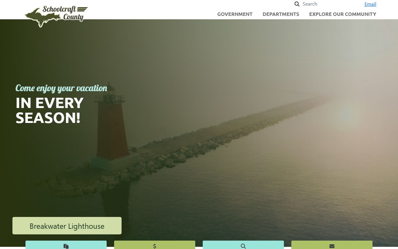 Schoolcraft County government website for bench warrant information