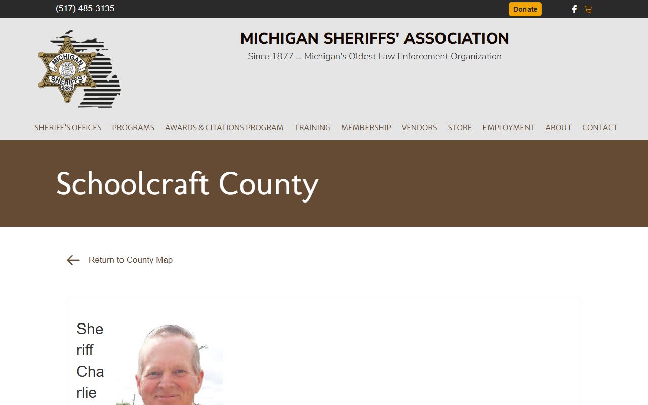 Schoolcraft County Sheriff information from Michigan Sheriffs Association
