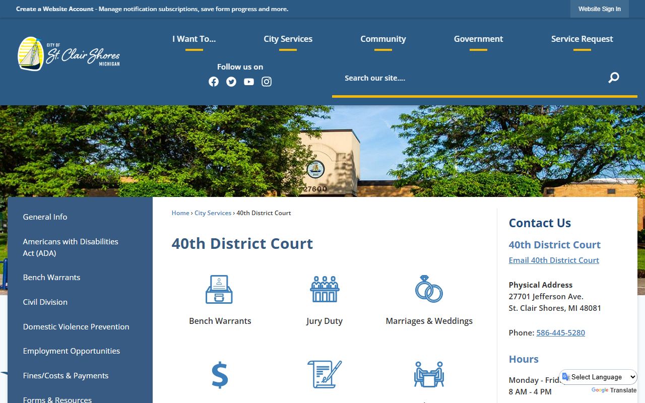 St. Clair County bench warrants information page