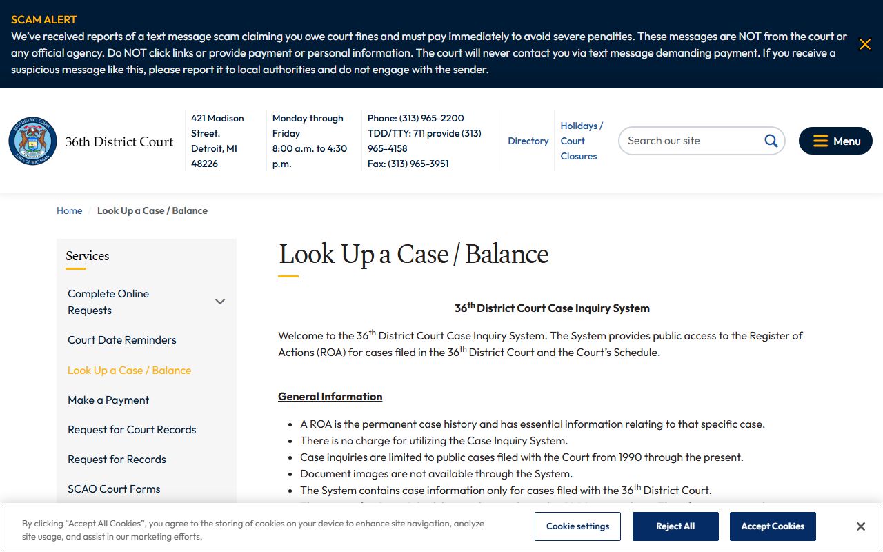 Wayne County bench warrants court search portal