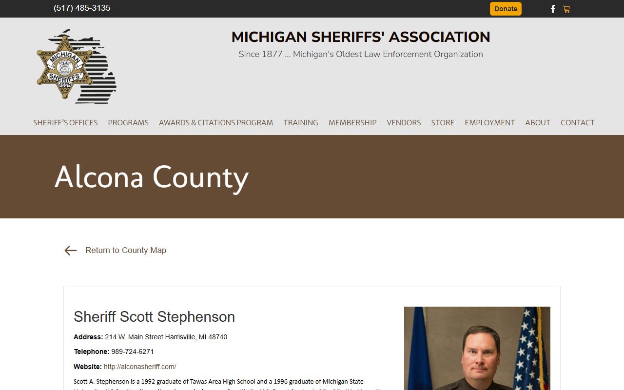 Michigan Sheriffs Association page for bench warrant information